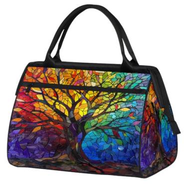 Imagem de Sacola abstrata de flor de abelha pequena para o fim de semana para mulheres e homens, bolsa de viagem dobrável, leve, esportiva, academia, impermeável, mala de mão, bolsa de fim de semana para