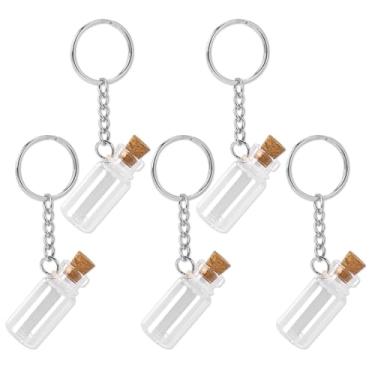 Imagem de Zyghjort 5 garrafas de vidro pequenas com tampas de cortiça, mini frascos de feitiço vazios de 3 ml com rolhas, garrafa de mensagem em miniatura, garrafas de desejos minúsculas para árvore de Natal