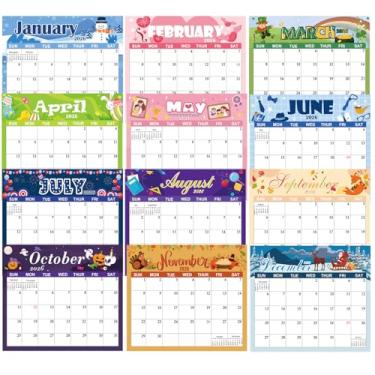 Imagem de Calendário magnético de geladeira 2026, calendário de geladeira de 12 meses, de janeiro de 2026 a dezembro de 2026, calendários magnéticos para planejamento e organização de geladeiras, festival