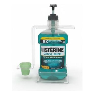 Imagem de Suporte para Enxaguante Bucal com Bomba PUMP e Trava, Capacidade 1,0L ou 1,5L