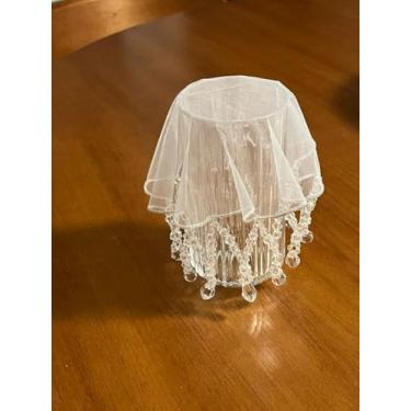 Imagem de Cobre Jarra e Copo em Organza com Pedrarias Artesanais, Proteção Contra Insetos, Decorativo, Feito no Ceará