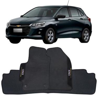 Imagem de Tapete Borracha Onix 2020 à 2025 Preto Pvc Logo Bordado Jogo 3 Peças Personalizado Automotivo Wave