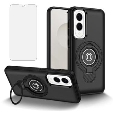 Imagem de Asuwish Capa de telefone para Samsung Galaxy S25 Edge 5G com protetor de tela de vidro temperado Suporte magnético fino suporte rígido híbrido capa de celular resistente S25Edge 25S S 25 25Edge 6,66