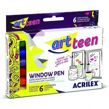 Imagem de Canetas Marcadoras Para Vidro Window Pen - 6 Cores - Acrilex