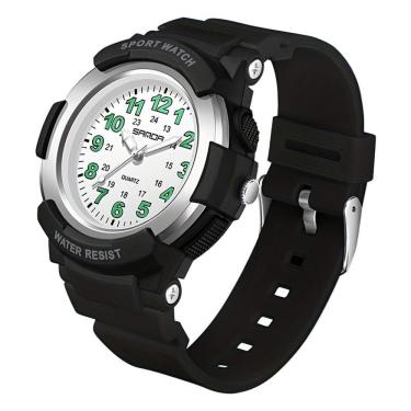 Imagem de Relógio De Quartzo Sandavisor Analógico Minimalista Preto E Branco