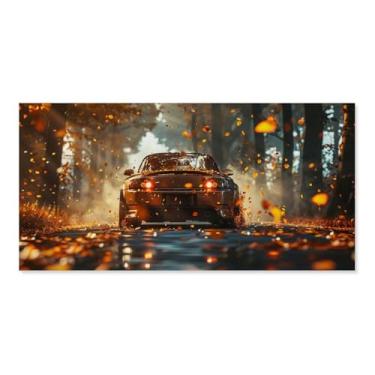 Imagem de HouLaiZhe S2000 Esportes Folhas Caídas Outono Cartazes Tela Estética Sala Decoração de Parede Impressões Galeria Sala Decoração de Parede para Quarto Sala de Estar Escritório 20 x 40 polegadas (50 x