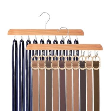 Imagem de Cabide de sutiã para organizador de armário, cabides de regata de madeira com 20 ganchos dobráveis, design rotativo de 360°, armazenamento com economia de espaço para regatas, sutiãs, cachecóis
