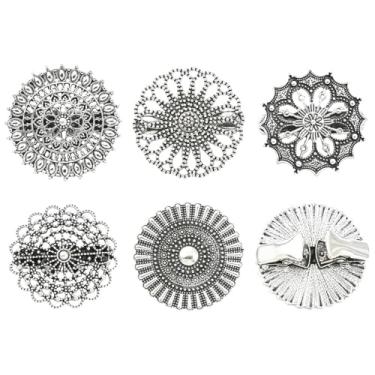 Imagem de Airssory 5 peças de clipes de cachecol de flores retrô para mulheres, cachecóis, cardigãs, camisa, colares, xaile