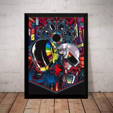 Imagem de Quadro Musica Daft Punk Desenho Arte Poster Com Moldura