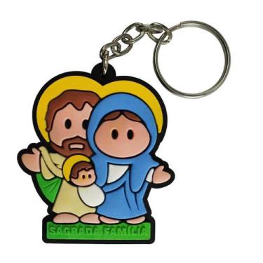 Imagem de Chaveiro Emborrachado Imagem Sagrada Família - SJO Artigos Religiosos