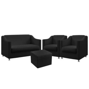 Imagem de Kit Poltrona Namoradeira mais 2 Poltronas Para Sala de Estar Alya Com 