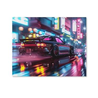 Imagem de HouLaiZhe S2000 Jdm Carro Neon Night Posters Tela Estética Parede Decoração de Parede Impressões Galeria Sala Decoração de Parede para Quarto Sala de Estar Escritório 11 x 14 polegadas (28 x 35 cm)