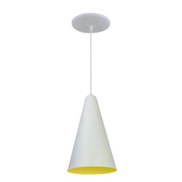 Imagem de Kit 2 Luminária Pendente Cone Com Interior Amarelo Com Fiação 110/220v