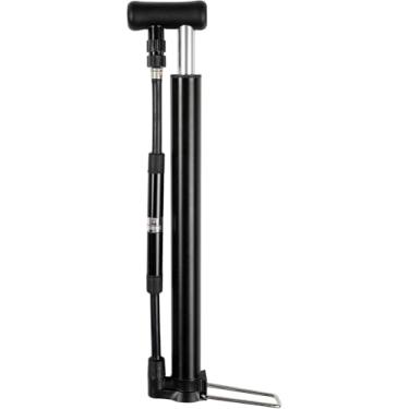 Imagem de Bomba de bicicleta portátil para bicicleta com medidor de precisão para pneu de partida de mão e pé Válvula Presta Schrader Deutschland para Road Mountain Balls Cor padrão