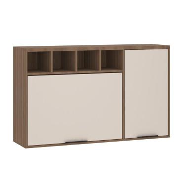Imagem de Armário Aéreo De Cozinha 120cm 2 Portas Com Nichos Aspen Luciane Móveis Vanilla/beige