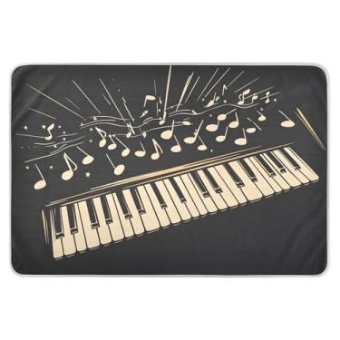 Imagem de STAYTOP Almofadas de cama impermeáveis Piano Keys 86 x 132 cm, almofadas de cama reutilizáveis, almofadas de colchão para crianças e incontinência para adultos, crianças ou animais de estimação