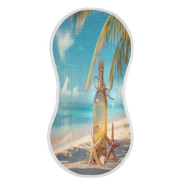 Imagem de xigua Conjunto de 1 panos de musselina para bebês estrela-do-mar na praia, super macios e absorventes, roupas de arroto de algodão, presente de chá para recém-nascidos, bebês meninas e meninos