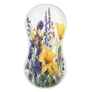 Imagem de xigua Conjunto de 2 panos para arroto de musselina de flores em aquarela, panos super macios e absorventes, roupas de arroto de algodão, presente de chá para recém-nascidos, bebês meninas e meninos