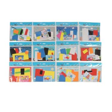 Imagem de Adesivo de espuma de EVA 3D Brinquedo educacional Kit de artesanato de arte DIY Jogo de quebra-cabeça de adesivo de espuma de desenho animado para crianças pequenas Material (Transporte)