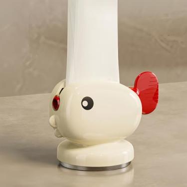 Imagem de Espremedor de pasta de dente em forma de baleia – dispensador de tubo de pasta de dente com ventosa com suporte adesivo para organização de banheiro (vermelho cremoso)