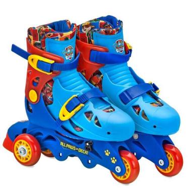 Imagem de Patins Patrulha Canina Com Acessorios- Fun Divirta-Se, Azul e Vermelho