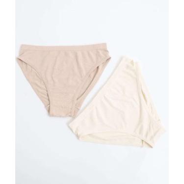 Imagem de Kit 2 Calcinhas Sem Costura Bíquini Bege-98054 - Delfit, Bege, G