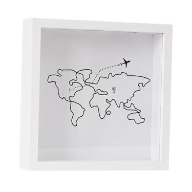 Imagem de IEUDNS Caixa organizadora de ingressos com moldura tipo caixa de sombra, com espaço para fotos e obras de arte, Branco 29x29cm