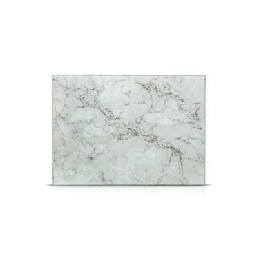 Imagem de Tábua De Vidro Temperado estilo Marmorizado para Carnes Queijos Legumes(Branca,40x30cm)