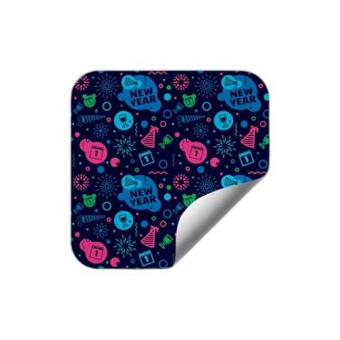 Imagem de Adesivos Autocolantes Redondos Festa de Ano Novo 25 Unidades Coloridos - Tamanho 50x50cm