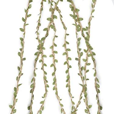 Imagem de Jectse Fita de Folha de Serapilheira, Corda de Juta Decorativa de 10M para Artesanato DIY, Com Textura Vívida como Plantas Reais, para Guirlandas de Natal, Decorações de Casamento