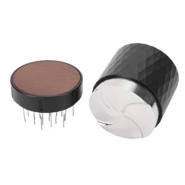 Imagem de Eujgoov Distribuidor e Calcador de café de 58 Mm, Aço Inoxidável Com Tampa de Madeira de Nogueira, Nivelador de café Compacto para Grãos Uniformes e Extração Balanceada, Ferramenta de Barista