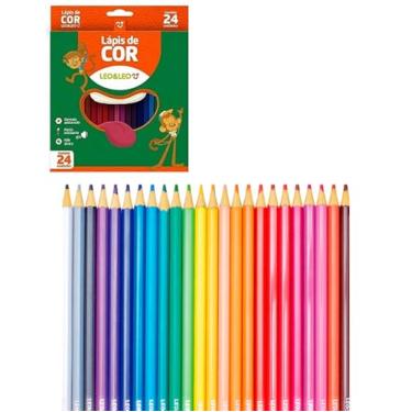 Imagem de 24 Lapis de Cor Leo & Leo Premium Redondo Ponta Resistente