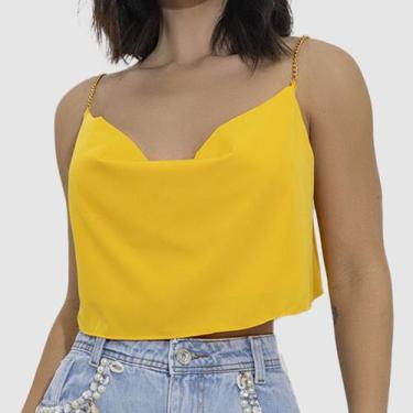 Imagem de Cropped Blusa Feminina Alcinha Corrente Social Bata Verão - Swiss Bout