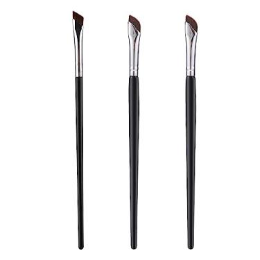 Imagem de 3 pincéis de delineador angular, pincel de delineador de foice, corretivo de sobrancelha, delineador, sobrancelhas, conjunto de pincéis de maquiagem ultra plano e fino para ferramenta cosmética de