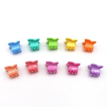 Imagem de 100 peças de grampos de cabelo de estrela pequena cores sortidas mini grampos de cabelo de plástico fofos acessórios para mulheres meninas design estrela