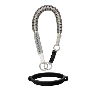 Imagem de Outman Alça de alça para garrafa de água, alça de cordão tecida à mão, serve para a maioria das garrafas de água de 473 a 1,134 g compatível com Stanley Cup, Owala, Hydro Flask (cinza)