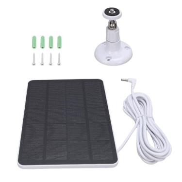 Imagem de Alomejor Painel Solar de Câmera de Segurança 4W, Monocristalina Com Suporte Ajustável, Fonte de Alimentação Contínua para Câmeras Sem Fio Externa (WHITE)