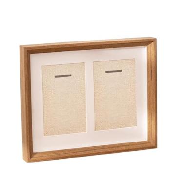 Imagem de Bothyi Caixa organizadora para duas medalhas com visor transparente, moldura para fotos em madeira, ideal para exibir medalhas de futebol e outros esportes, Style a