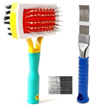 Imagem de Jakaphoric Kit de pente de barbatana AC 2 em 1, alisador de barbatana de radiador de metal, escova de bobina condensadora de dupla face, ferramenta de pente de barbatana HVAC para radiador evaporador