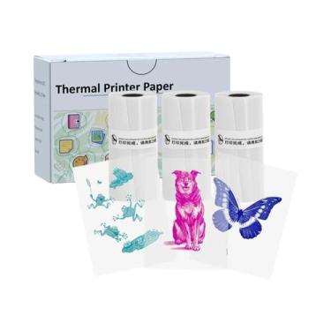 Imagem de Adesivos De Papel Térmico Holográfico Prata 53mm Para Impressoras Mini