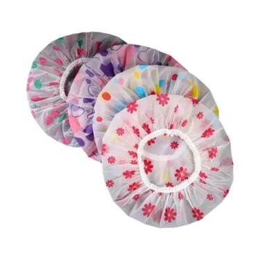 Imagem de Touca De Banho Impermeável Feminina 5 Peças Anti-óleo Para Cuidado Dos