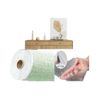 Imagem de Papel De Parede Autoadesivo Em PVC Espesso Imitando Linho 3D Para Deco