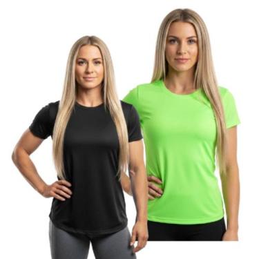 Imagem de Kit 2 Camisetas Dry Fit Feminina Manga Curta Trendixx Ptroteção UV  Se