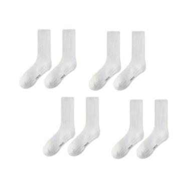 Imagem de Meias Esportivas Masculinas De Veludo Espesso Cano Médio Preto E Branc