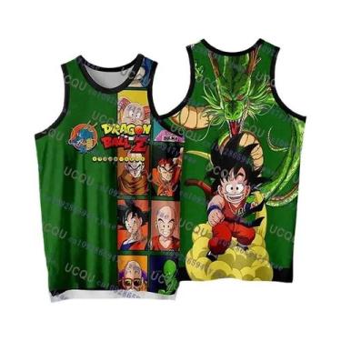 Imagem de Camiseta De Basquete Sem Mangas Goku Super Saiyan Oversize Respirável 