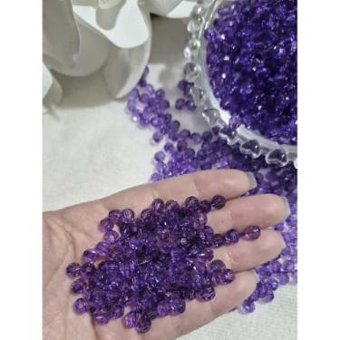 Imagem de Miçanga Acrílica Sextavada 6mm Colorida para Bijuteria e Artesanato – 200 Unidades (200 UNIDADES,ROXO - 218)