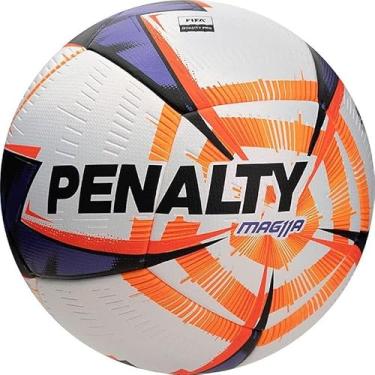 Imagem de Bola de Futebol de Campo, Penalty, Mag11a XXVI, Branca, Roxa, Laranja