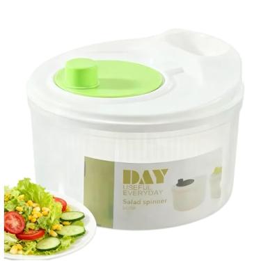 Imagem de Girador de salada pequeno, 3 litros com orifícios de drenagem duplos – lavagem, centrifugação e secagem de alface, verduras, frutas, legumes, macarrão e batatas fritas | Spinner de salada multiuso