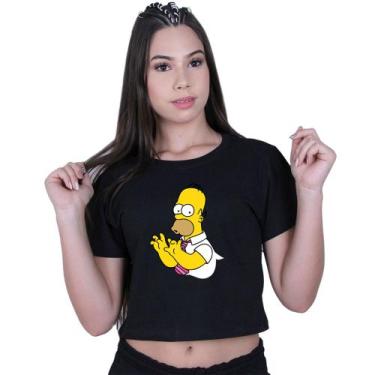 Imagem de Blusinha Cropped Algodão The Simpsons Homer, Preto, P