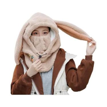 Imagem de Gorro De Lã De Inverno Com Orelhas De Coelho, Cachecol Quente, Capa De
